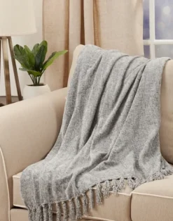 Kirkland's Home Chenille Throw With Fringe- Blankets & Throws