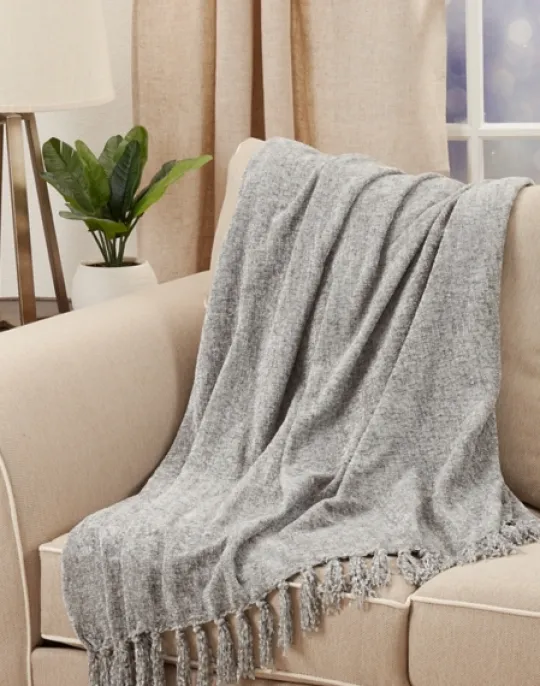 Kirkland's Home Chenille Throw With Fringe- Blankets & Throws
