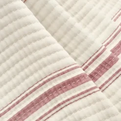 Kirkland's Home Cherry Red Pick Stitch Stripe Decorative Throw- Blankets & Throws