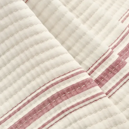 Kirkland's Home Cherry Red Pick Stitch Stripe Decorative Throw- Blankets & Throws