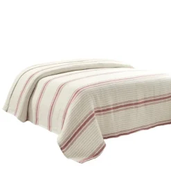 Kirkland's Home Cherry Red Pick Stitch Stripe King Quilt- Quilts