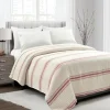 Kirkland's Home Cherry Red Pick Stitch Stripe Queen Quilt- Quilts