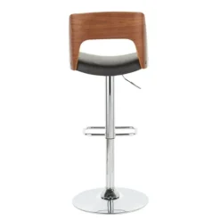 Kirkland's Home Cherry Wood And Leather Swivel Bar Stool- Bar Stools & Counter Height Stools