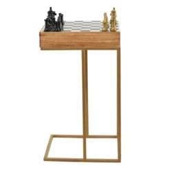 Kirkland's Home Chess Top Wood C-Frame Accent Table- Accent & End Tables