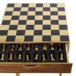 Kirkland's Home Chess Top Wood C-Frame Accent Table- Accent & End Tables