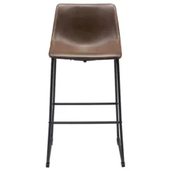 Kirkland's Home Chestnut Faux Leather Sloped Bar Stools, Set Of 2- Bar Stools & Counter Height Stools