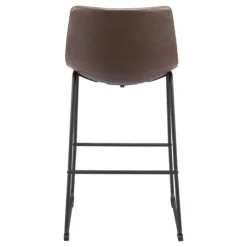 Kirkland's Home Chestnut Faux Leather Sloped Bar Stools, Set Of 2- Bar Stools & Counter Height Stools