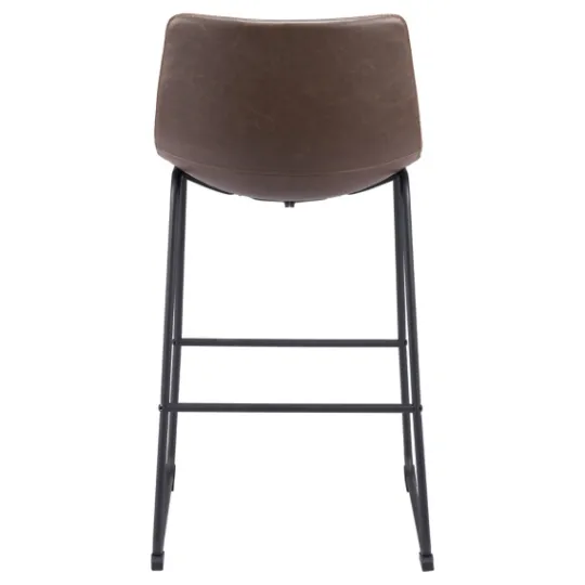 Kirkland's Home Chestnut Faux Leather Sloped Bar Stools, Set Of 2- Bar Stools & Counter Height Stools