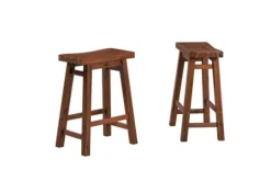 Kirkland's Home Chestnut Sonoma Saddle Counter Stools, Set Of 2- Bar Stools & Counter Height Stools