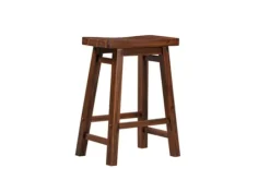 Kirkland's Home Chestnut Sonoma Saddle Counter Stools, Set Of 2- Bar Stools & Counter Height Stools