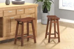 Kirkland's Home Chestnut Sonoma Saddle Counter Stools, Set Of 2- Bar Stools & Counter Height Stools