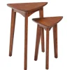 Kirkland's Home Chestnut Wood Triangular Accent Tables, Set Of 2- Accent & End Tables
