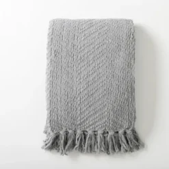 Kirkland's Home Chevron Chenille Knit Throw- Blankets & Throws