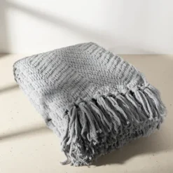 Kirkland's Home Chevron Chenille Knit Throw- Blankets & Throws
