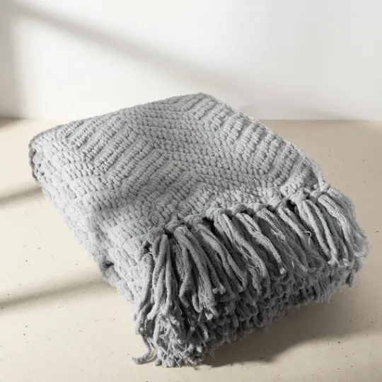 Kirkland's Home Chevron Chenille Knit Throw- Blankets & Throws