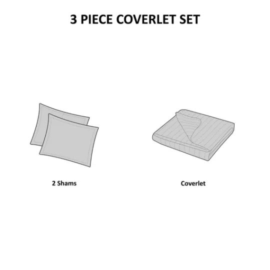 Kirkland's Home Chevron Full/Queen 3-Pc. Coverlet Set- Bedspreads & Coverlets
