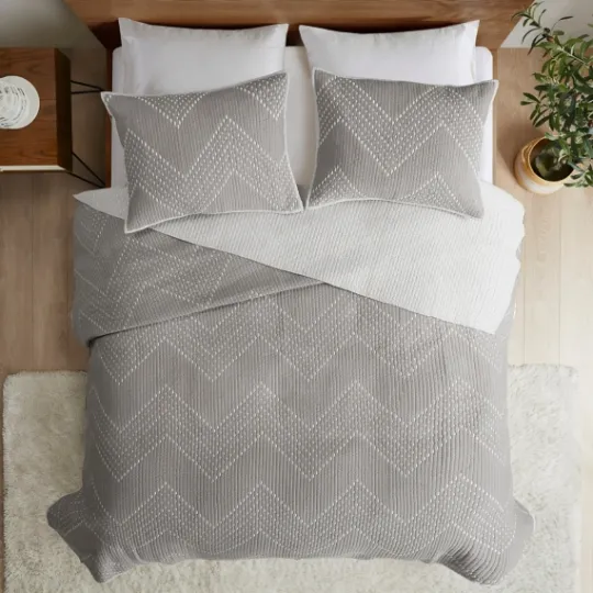 Kirkland's Home Chevron Full/Queen 3-Pc. Coverlet Set- Bedspreads & Coverlets