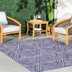 Kirkland's Home Chevron Indoor/Outdoor Area Rug, 6X9- Outdoor Rugs
