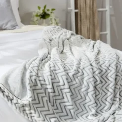 Kirkland's Home Chevron Plush Throw- Blankets & Throws