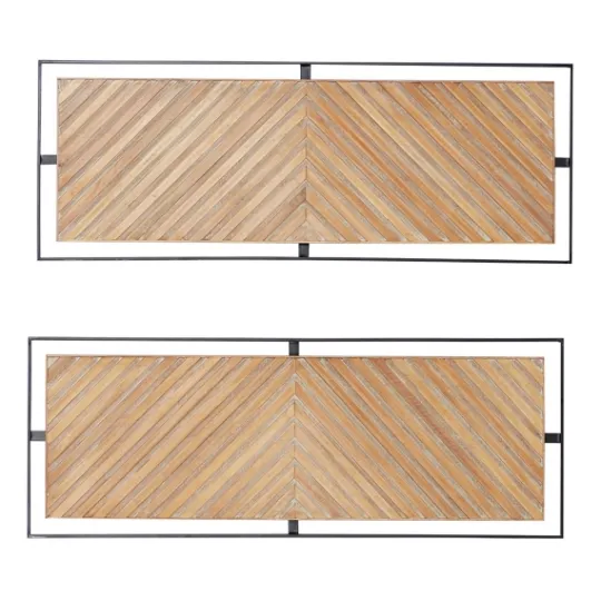 Kirkland's Home Chevron Wood Wall Plaques, Set Of 2- Wall Plaques