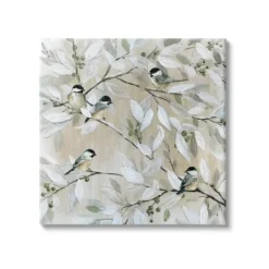 Kirkland's Home Chickadee Birds On Branch Canvas Art Print, 24X24- Canvas Art