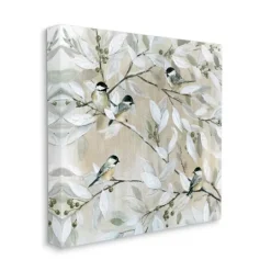 Kirkland's Home Chickadee Birds On Branch Canvas Art Print, 24X24- Canvas Art