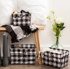 Kirkland's Home Chicken Wire And Buffalo Check Baskets, Set Of 3- Baskets & Boxes