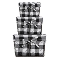 Kirkland's Home Chicken Wire And Buffalo Check Baskets, Set Of 3- Baskets & Boxes
