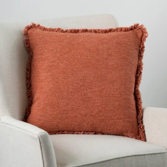 Kirkland's Home Chili Kaia Textured Fringe Pillow- Pillows
