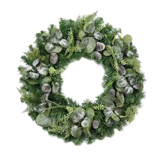 Kirkland's Home Christmas Eucalyptus Pine Mix Pre-Lit Wreath- Wreaths