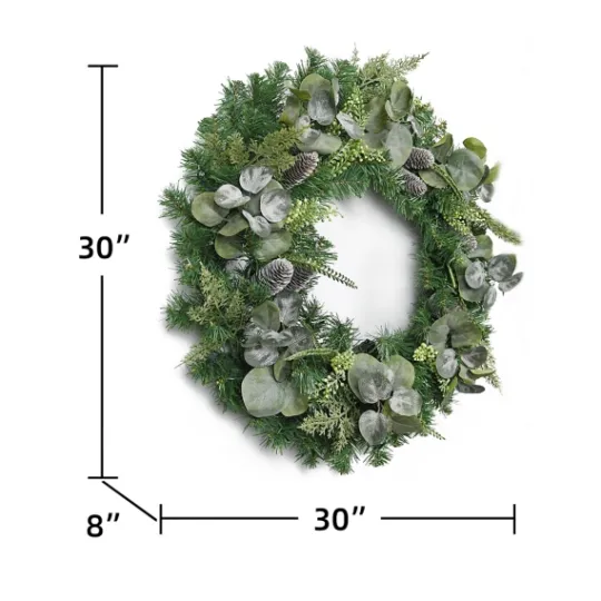 Kirkland's Home Christmas Eucalyptus Pine Mix Pre-Lit Wreath- Wreaths