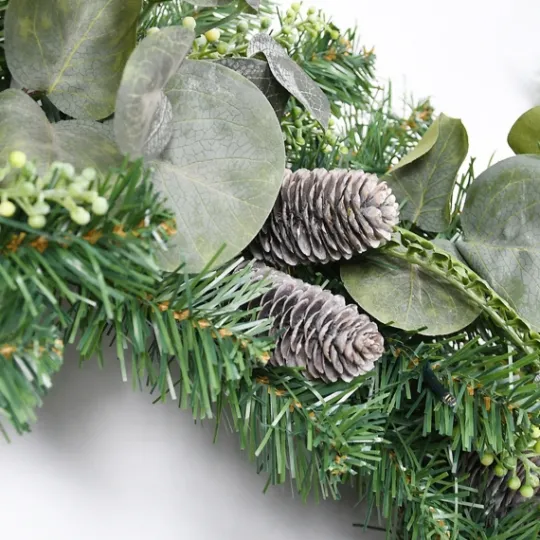 Kirkland's Home Christmas Eucalyptus Pine Mix Pre-Lit Wreath- Wreaths