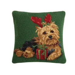 Kirkland's Home Christmas Yorkie Wool Pillow- Pillows