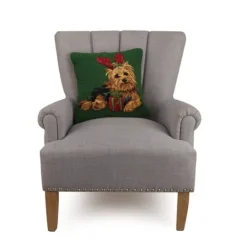 Kirkland's Home Christmas Yorkie Wool Pillow- Pillows