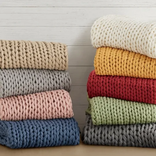Kirkland's Home Chunky Double Knit Cozy Throw- Blankets & Throws