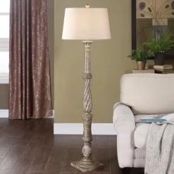 Kirkland's Home Chunky Washed Brown Floor Lamp- Floor Lamps