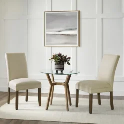 Kirkland's Home Cianna Cream 2-Pc. Upholstered Dining Chair Set- Dining Chairs