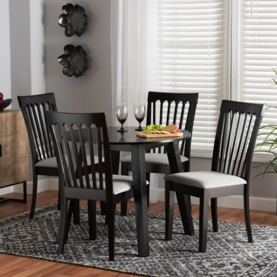 Kirkland's Home Classic Black Round Wood 5-Pc. Dining Set- Dining Sets
