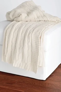 Kirkland's Home Classic Cable Knit Stitch Throw Blanket- Blankets & Throws