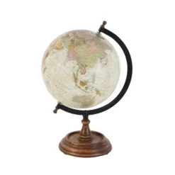 Kirkland's Home Classic Ivory Mango Wood Base Globe- Statues & Figurines