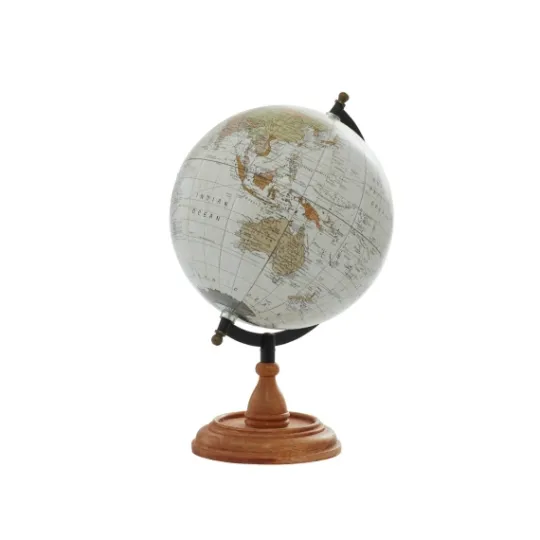 Kirkland's Home Classic Ivory Mango Wood Base Globe- Statues & Figurines