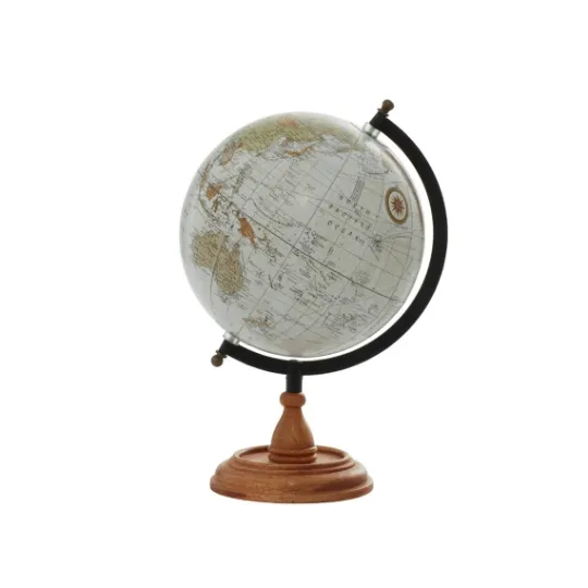 Kirkland's Home Classic Ivory Mango Wood Base Globe- Statues & Figurines