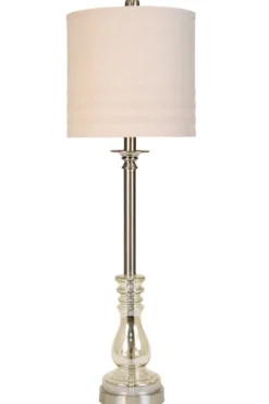 Kirkland's Home Classic Silver With Clear Base Buffet Lamp- Buffet Lamps