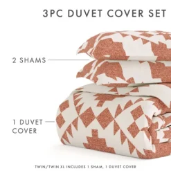 Kirkland's Home Clay Adobe Diamond 2-Pc. Twin Duvet Cover Set- Duvets