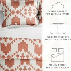 Kirkland's Home Clay Adobe Diamond 2-Pc. Twin Duvet Cover Set- Duvets
