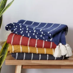 Kirkland's Home Clayoff Slub Stripe Decorative Throw- Blankets & Throws