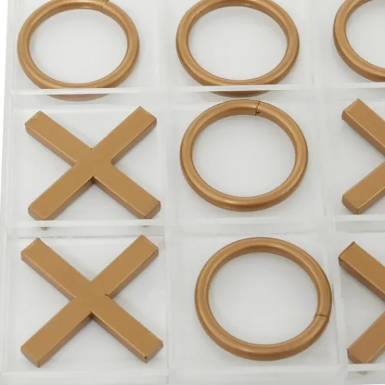 Kirkland's Home Clear And Gold Tic Tac Toe Board- Decorative Accents