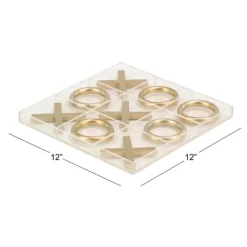 Kirkland's Home Clear And Gold Tic Tac Toe Board- Decorative Accents