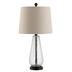 Kirkland's Home Clear Crackle Glass Bronze Center Table Lamp- Table Lamps