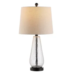 Kirkland's Home Clear Crackle Glass Bronze Center Table Lamp- Table Lamps
